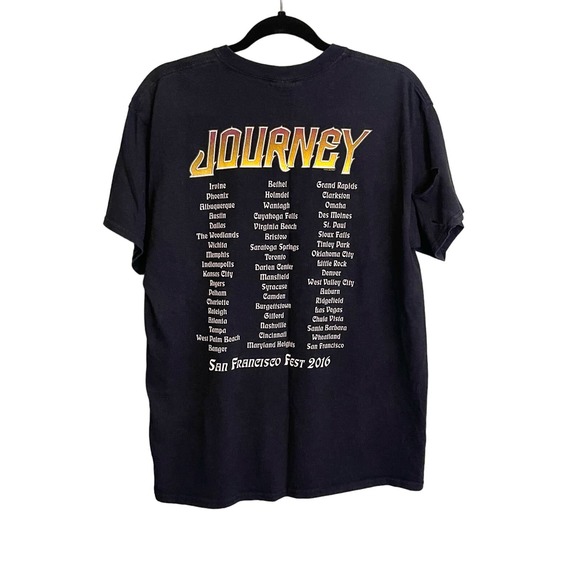 Journey Band 2016 Fest Tour Short Sleeve Crew Graphic Black T-Shirt Size Large - Picture 2 of 13